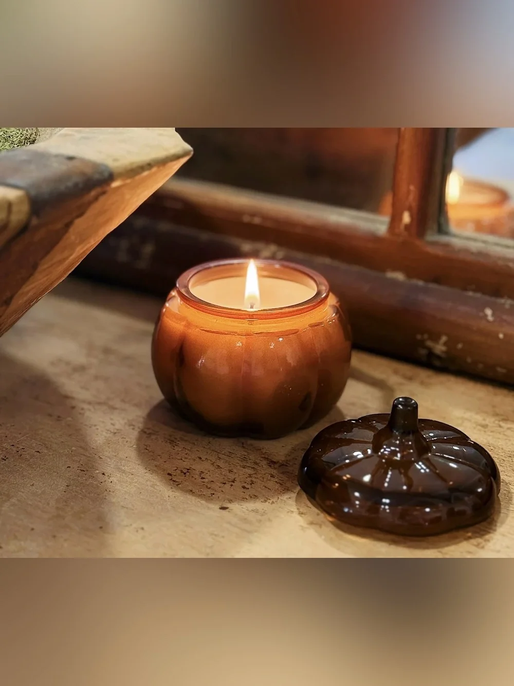 Better Homes & Gardens Glass Farm Apple &  Pumpkin Candle NWT